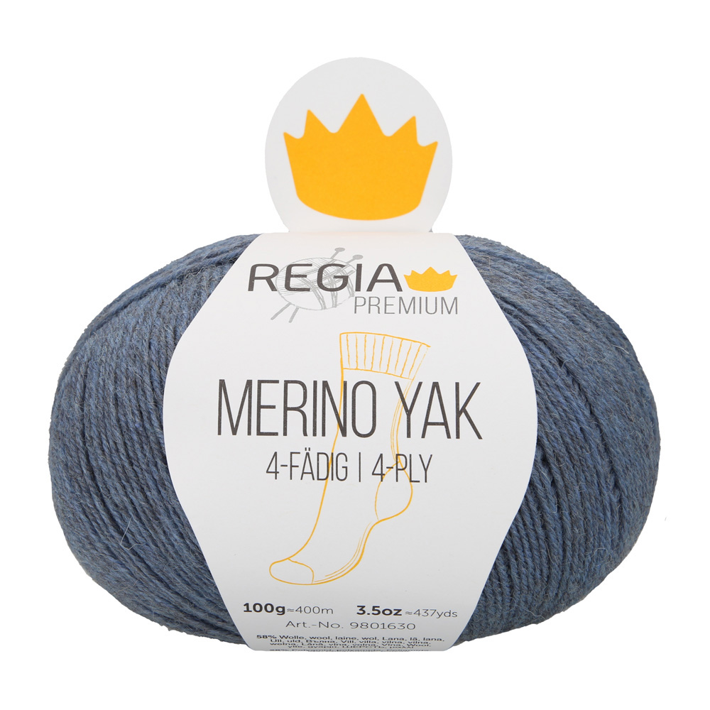 Wolle Regia jeans meliert 4fädig PREMIUM Merino Yak 400m 100g