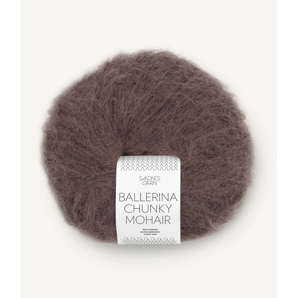 Wolle Sandnes Garn mork sjokolade Ballerina Chunky Mohair 135m 50g