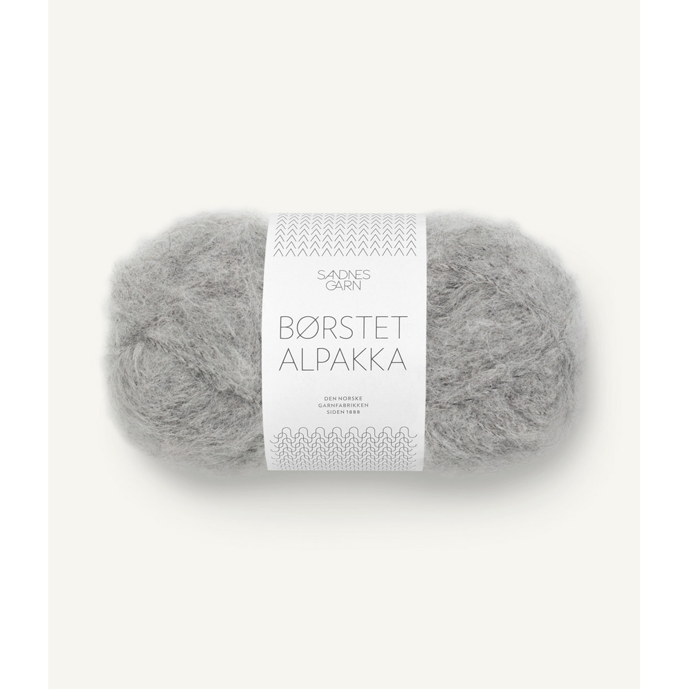 Wolle Sandnes Garn grey mottled Borstet Alpakka  110m 50g