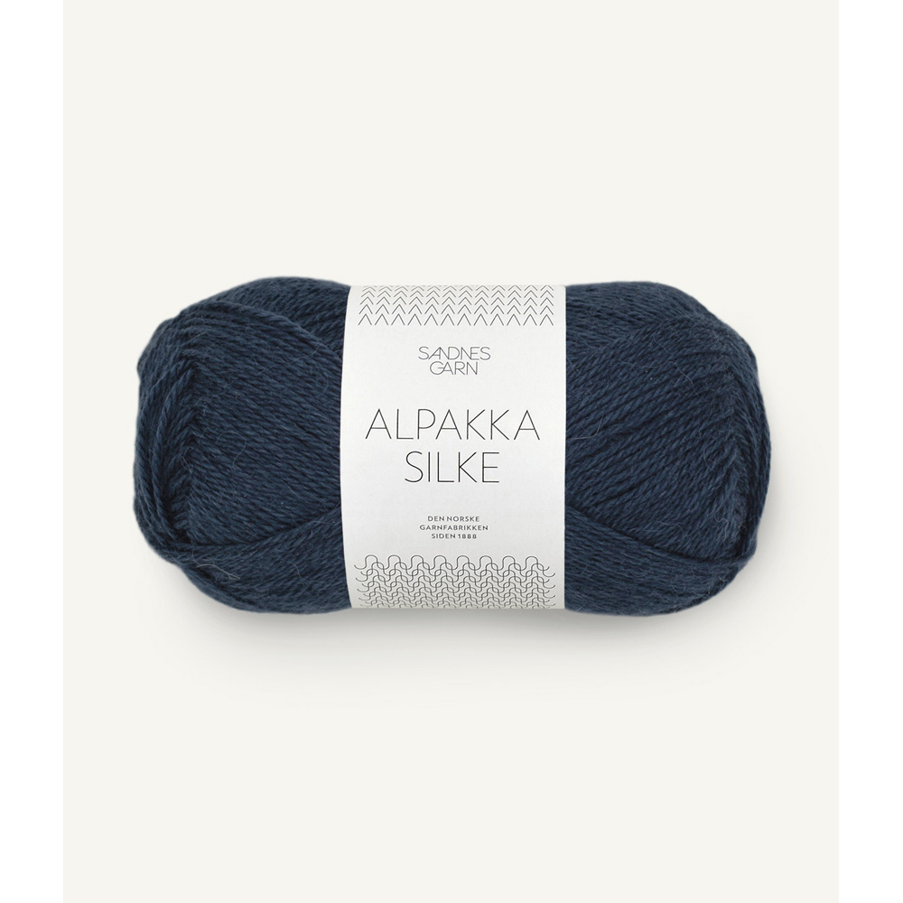 Wolle Sandnes Garn midnight blue Alpakka Silke 200m 50g