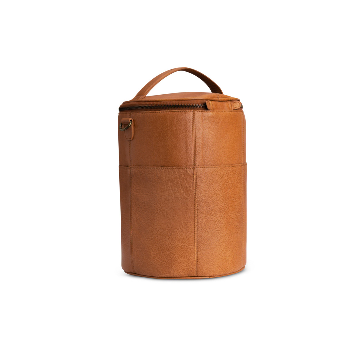 Lederorganizer rund mit Henkel, groß Saturn XL Whisky