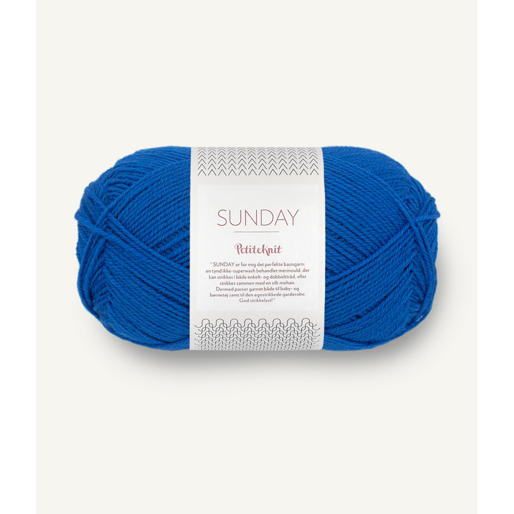 Wolle Sandnes Garn electric blue Sunday by PetiteKnit  235m 50g
