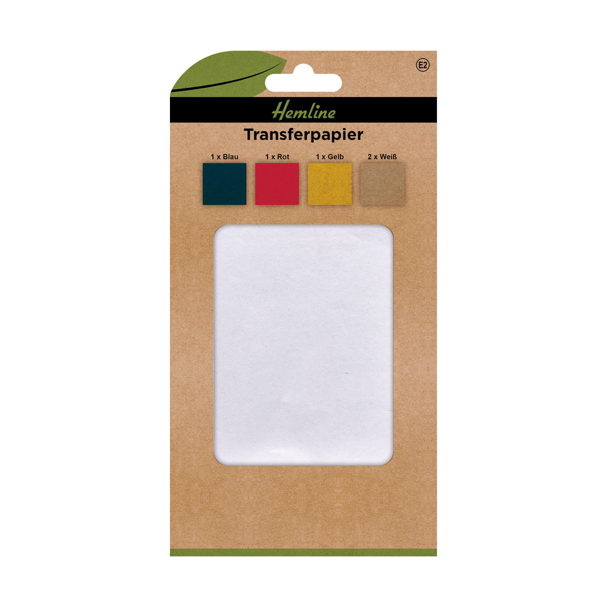 Transferpapier rot, blau, gelb, weiß 5 St