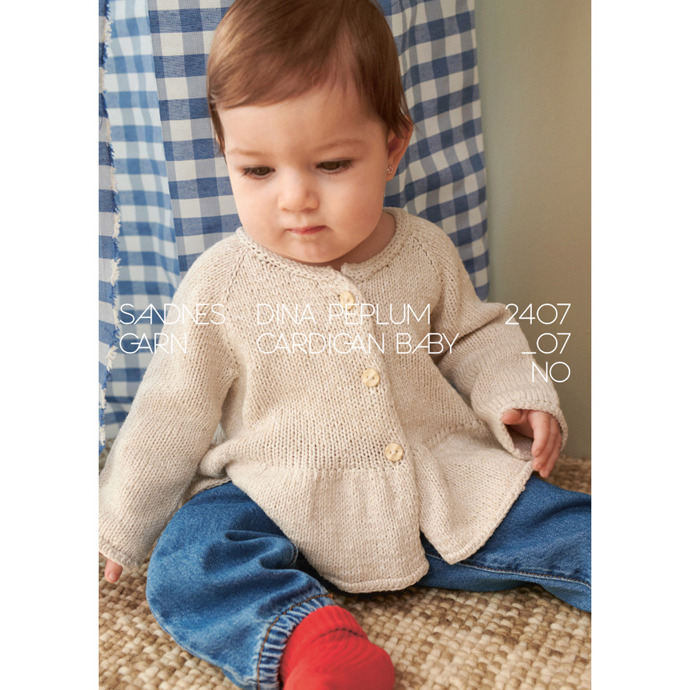 Anleitungsheft 2407 Sommer Baby Einzelanleitung 2407 Nr. 7 -Dina Peplum Cardigan Baby- Englisch