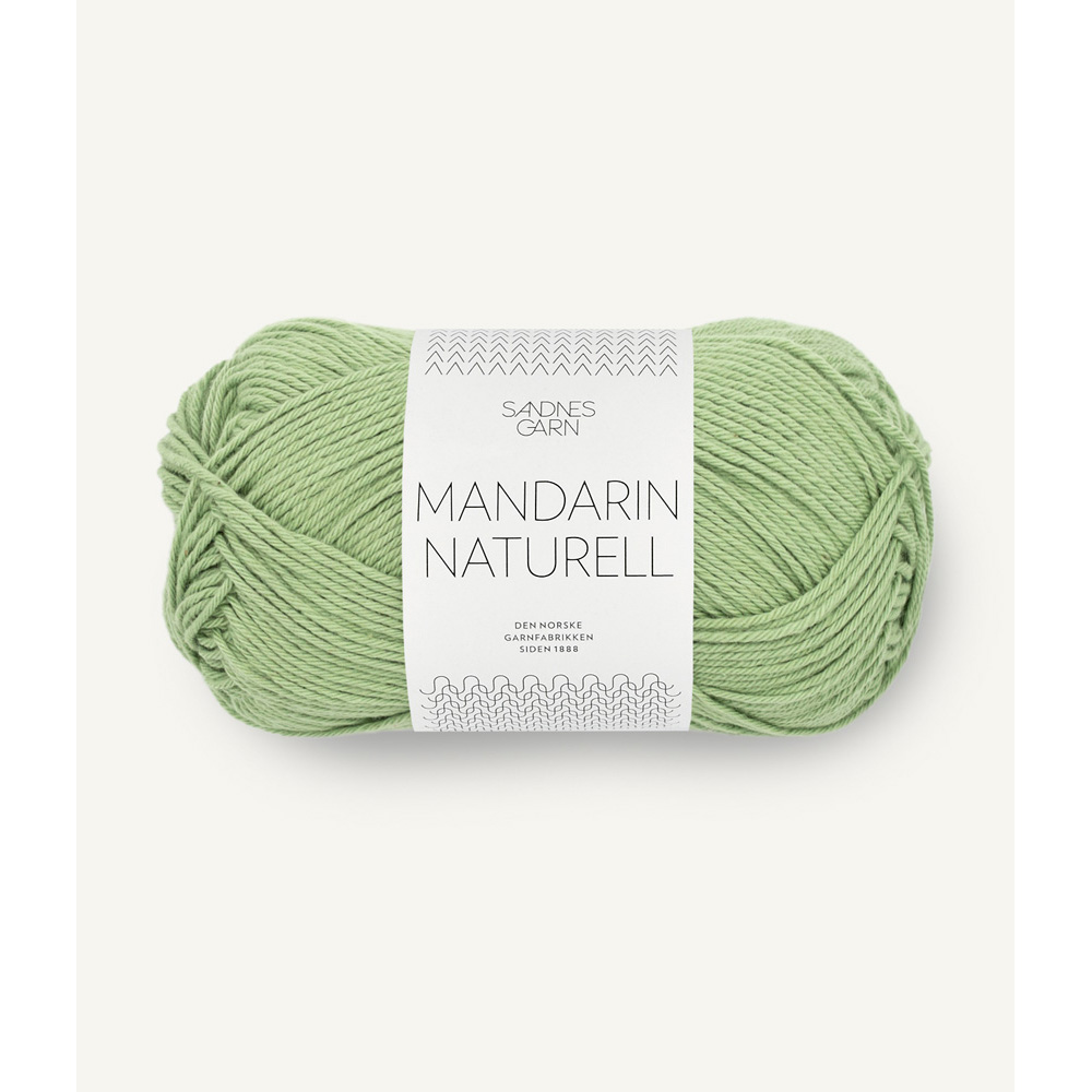 Wolle Sandnes Garn gronn Mandarin Naturell 130m 50g