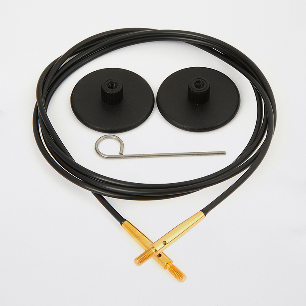 Seil für Nadelspitzen 35 cm Edelstahl schwarz/mattgold 360°