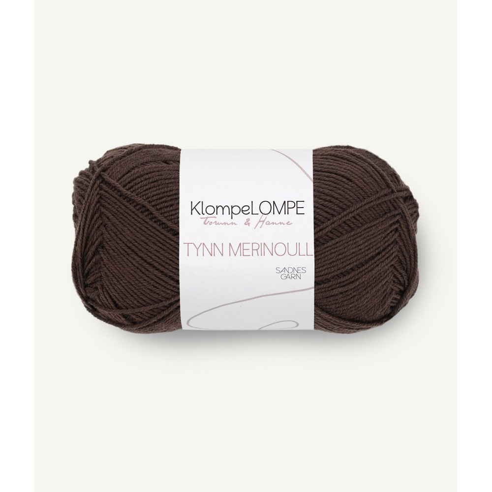 Wolle Sandnes Garn mork brun KlompeLOMPE Tynn Merinoull 175m 50g