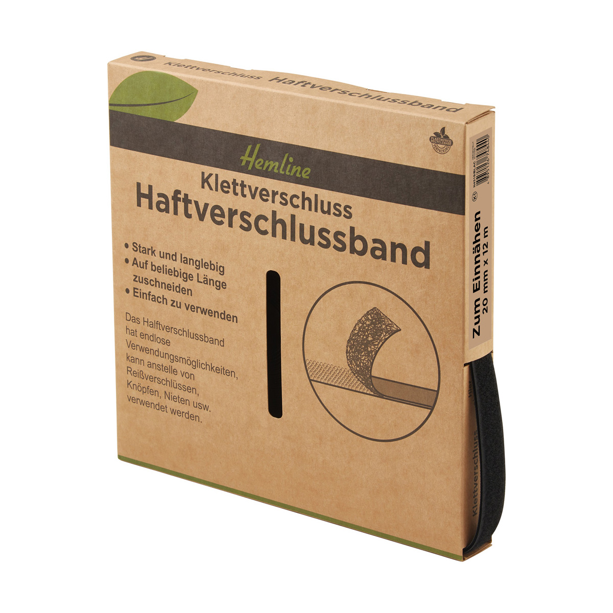Klettverschluß zum Einnähen 20mm x 12m schwarz 1 St