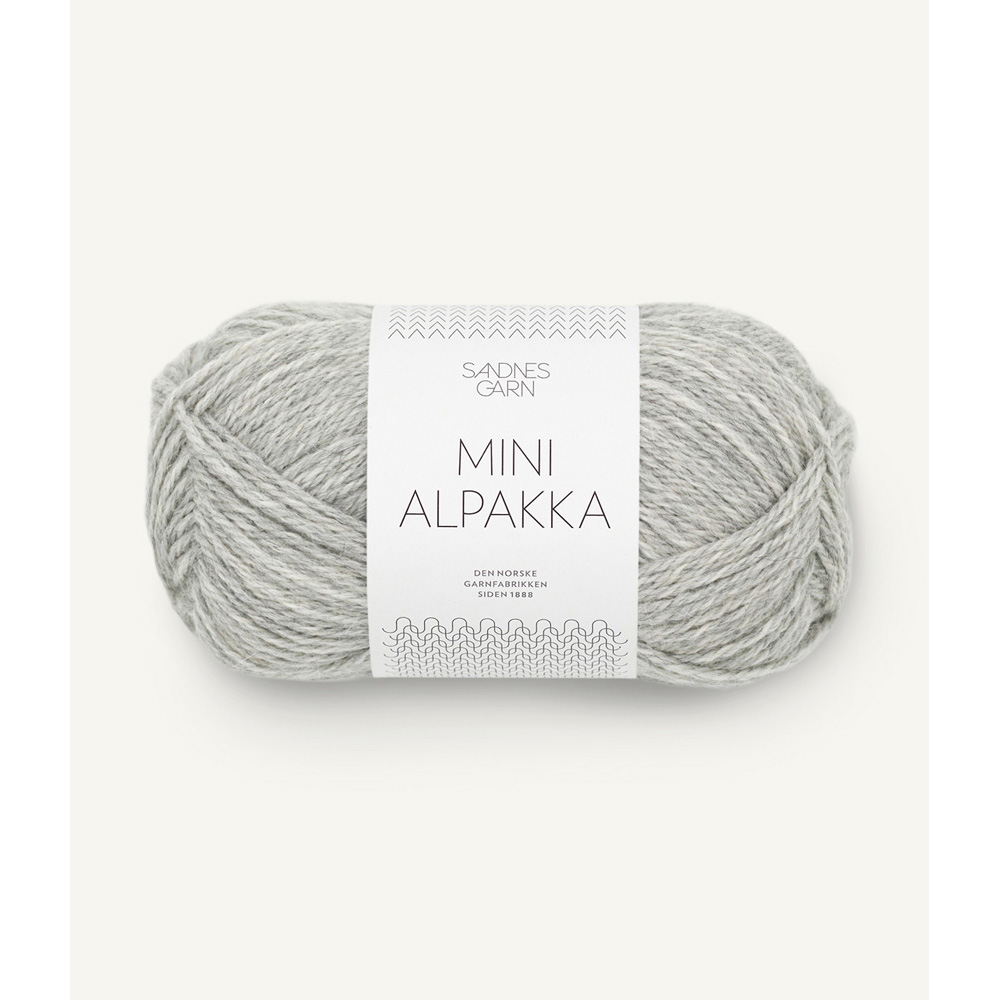 Wolle Sandnes Garn light grey mottled Mini Alpakka  150m 50g