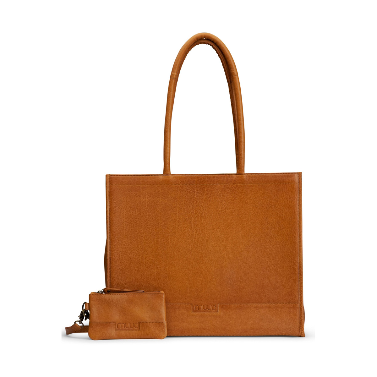 Leder shopper Bina Whisky