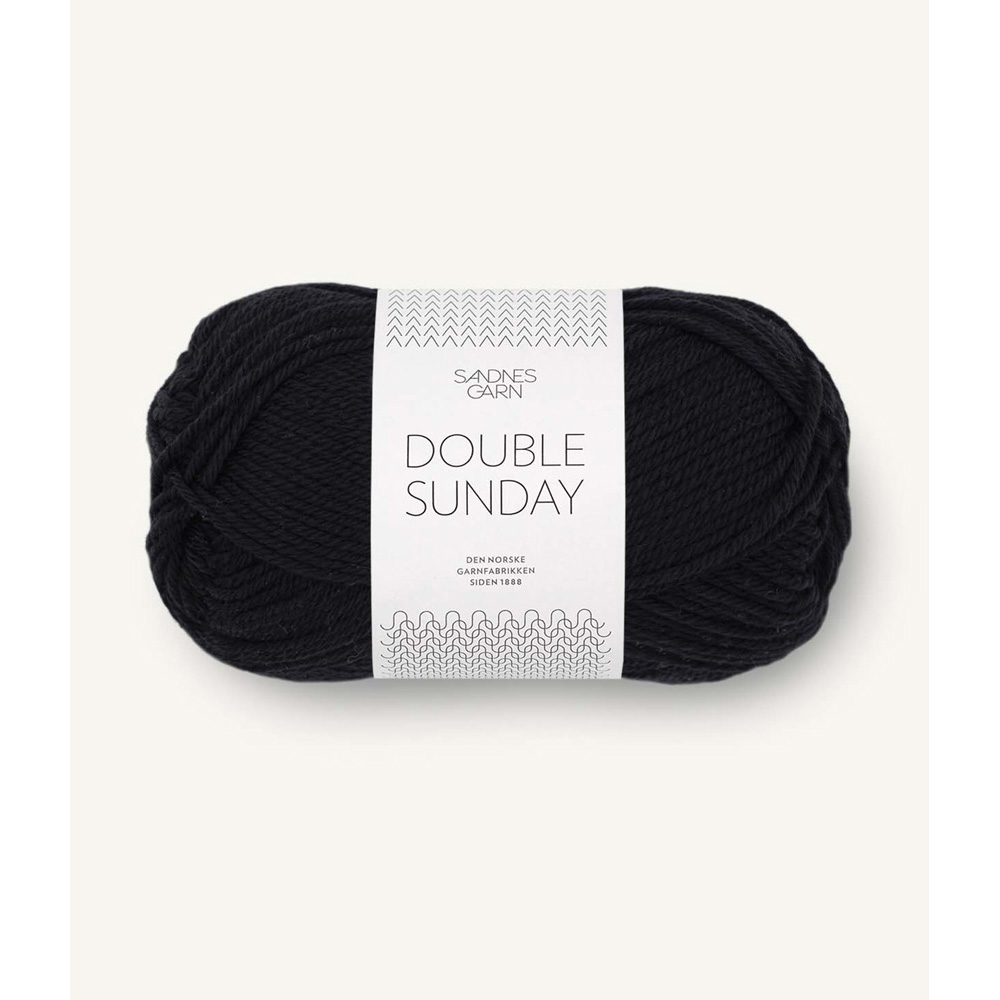 Wolle Sandnes Garn svart Double Sunday  108m 50g