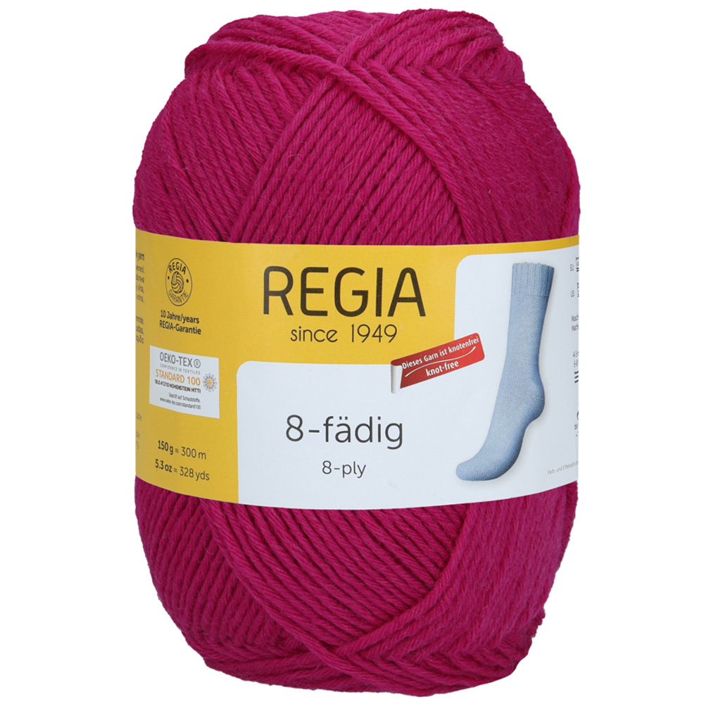 Wolle Regia fuchsia 8fädig Uni 300m 150g