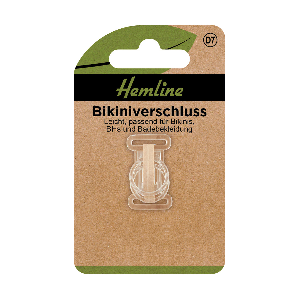 Bikinverschluß 12 mm transparent 1 Stück