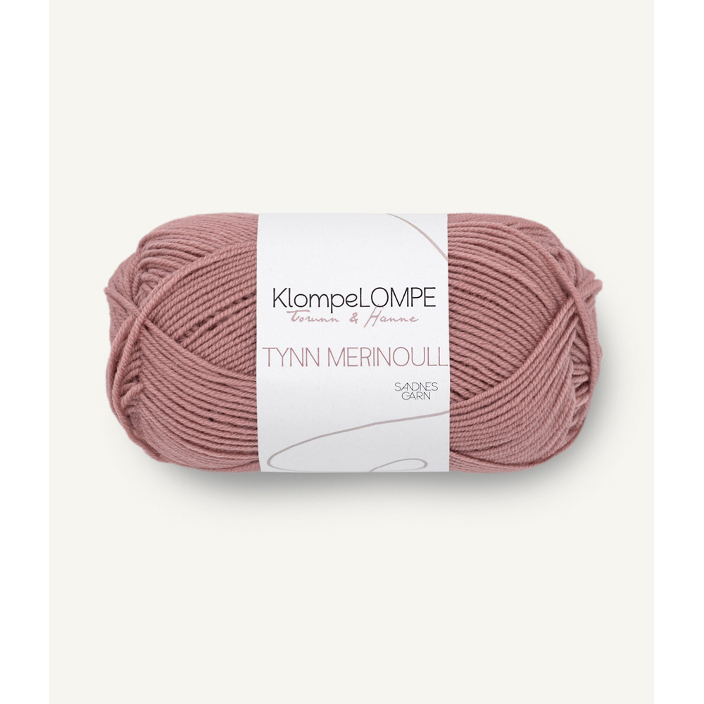Wolle Sandnes Garn pudderrosa KlompeLOMPE Tynn Merinoull 175m 50g