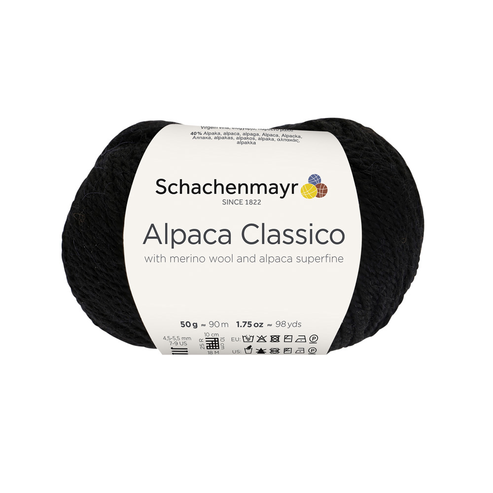 Wolle Schachenmayr schwarz Alpaca Classico 90m 50g
