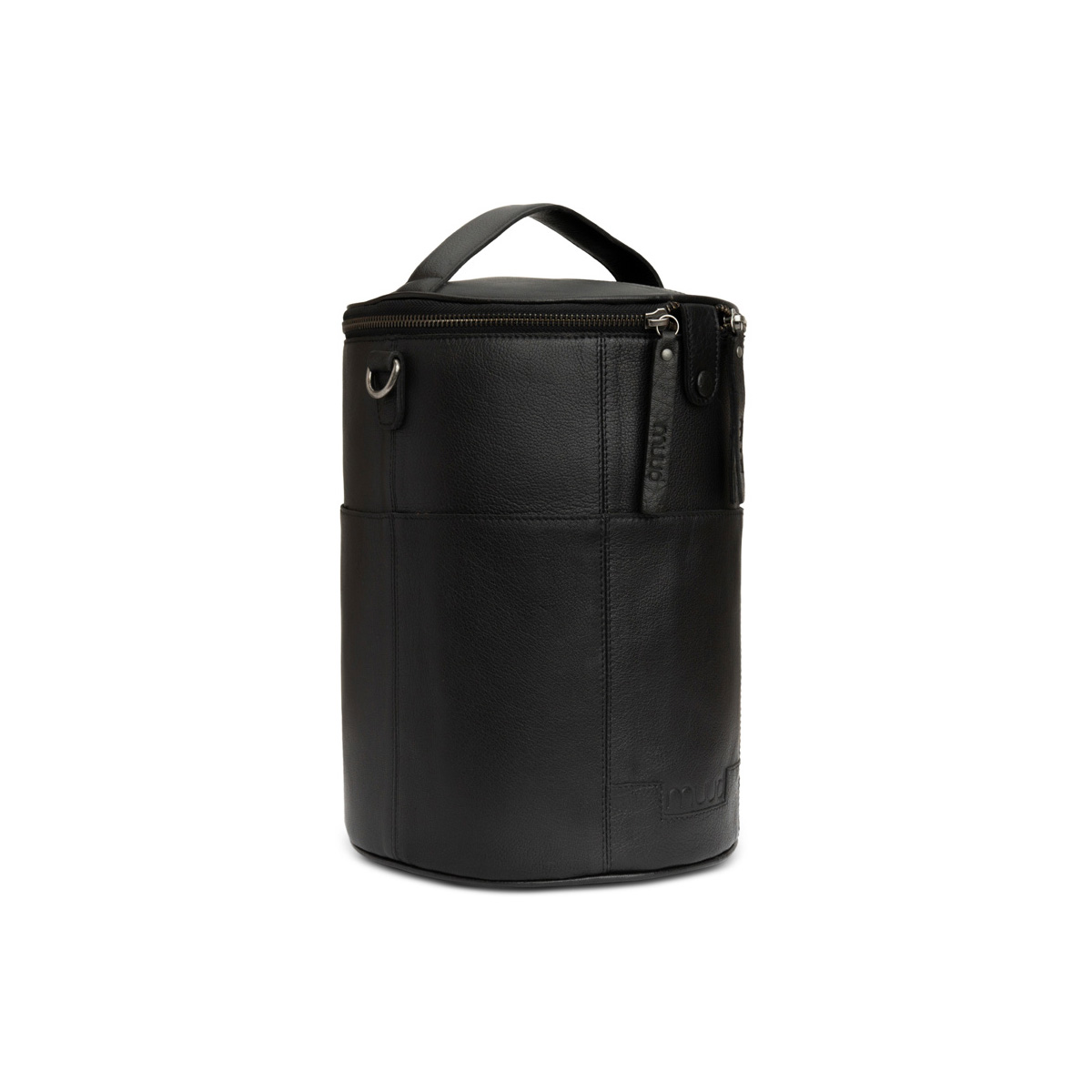 Lederorganizer rund mit Henkel, groß Saturn XL Black