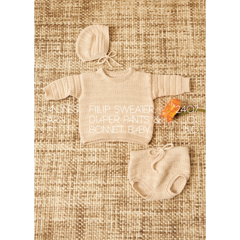 Anleitungsheft 2407 Sommer Baby Einzelanleitung 2407 Nr. 1 -Filip Sweater, Diaper Pants & Bonnet Baby- Englisch