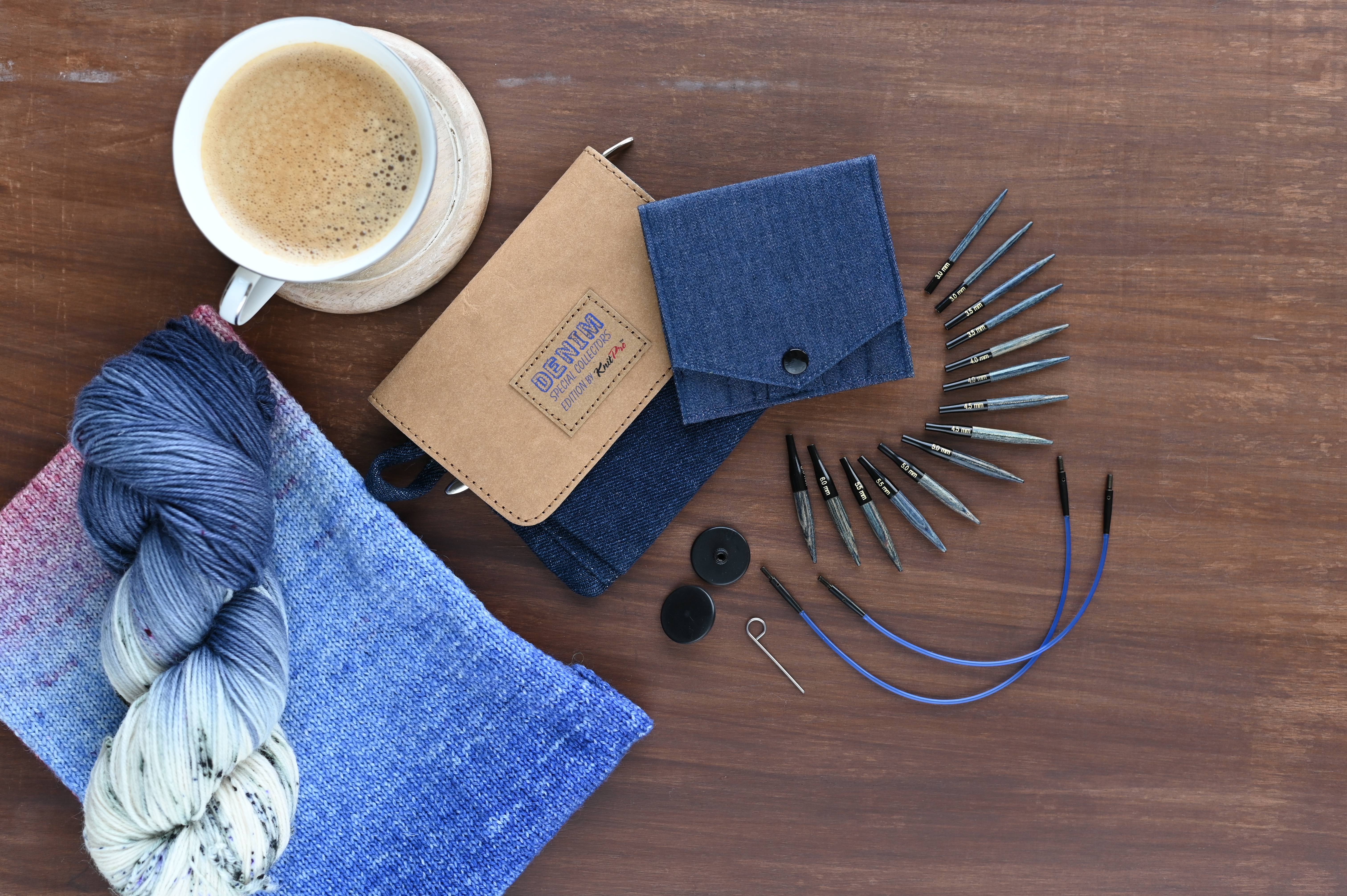 Set austauschbare Rundstricknadeln Indigo Wood Short