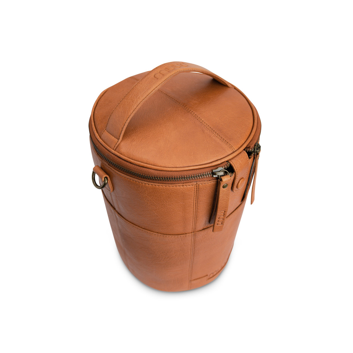 Lederorganizer rund mit Henkel, groß Saturn XL Whisky