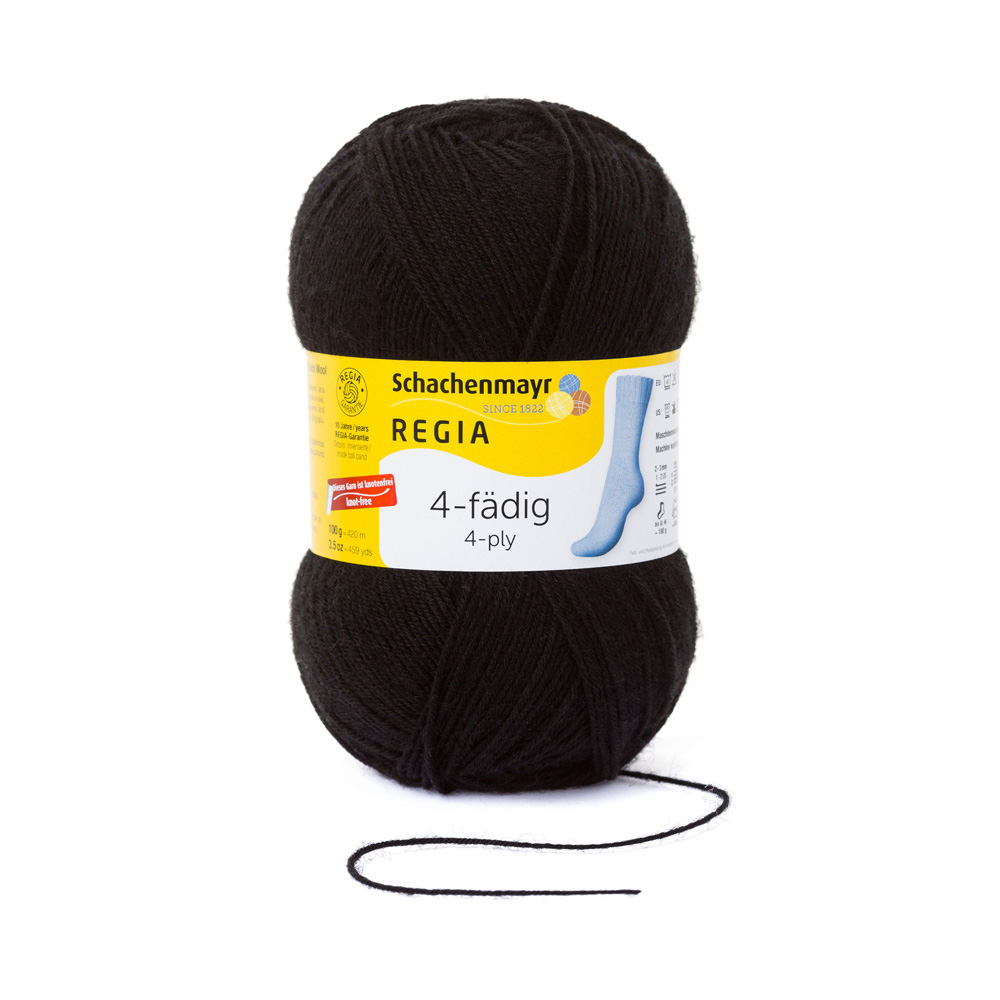 Wolle Regia schwarz  4fädig  420m 100g